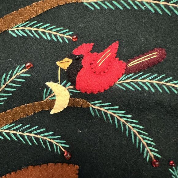 NEW WORLD ARTS CHRISTMAS XL PIllow SHAM  Snow Family HANDMADE DETAILED Wool - Picture 7 of 9